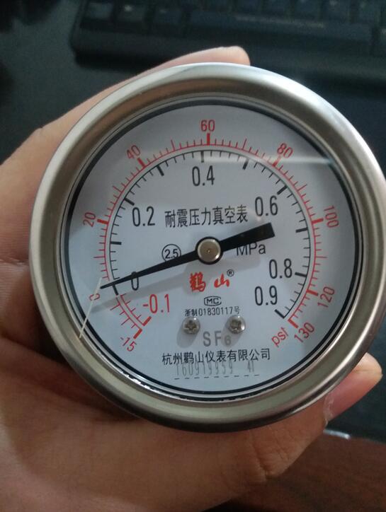 耐震sf6真空压力表,-0.1~0.9m