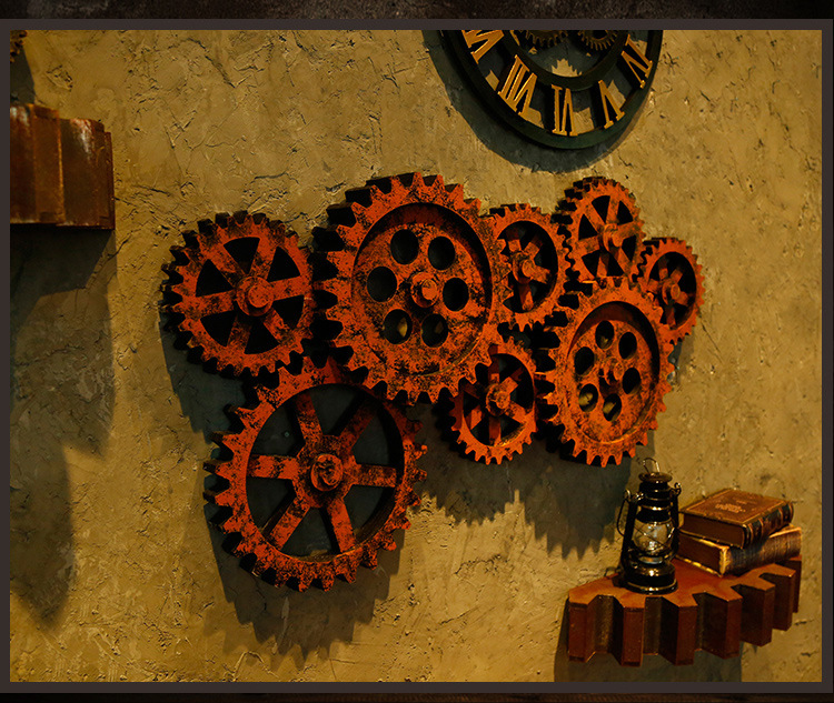 工业风咖啡馆烤吧墙面复古多齿轮模型挂件男装店酒吧loft软装壁挂