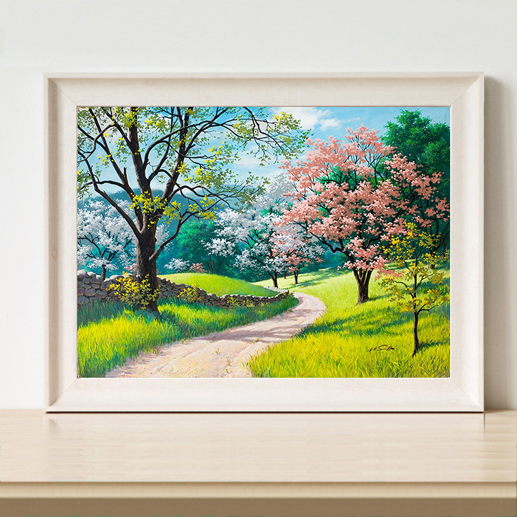 钻石贴魔方钻石画 钻石画钻石秀十字绣工艺品 魔方圆钻 乡间小路