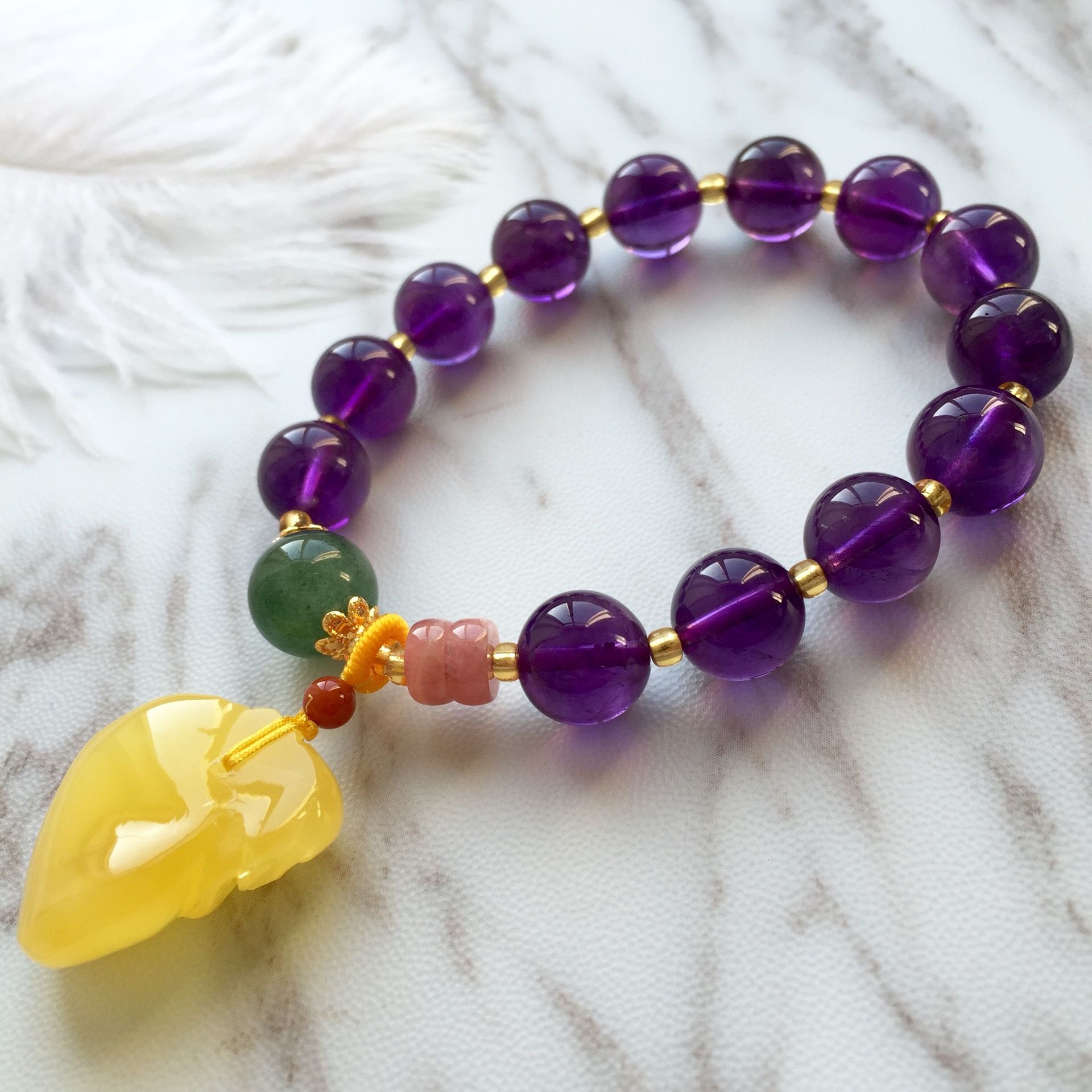 diy手链 紫晶 手链 紫水晶 原创工艺品 手工串珠手链 紫晶手链