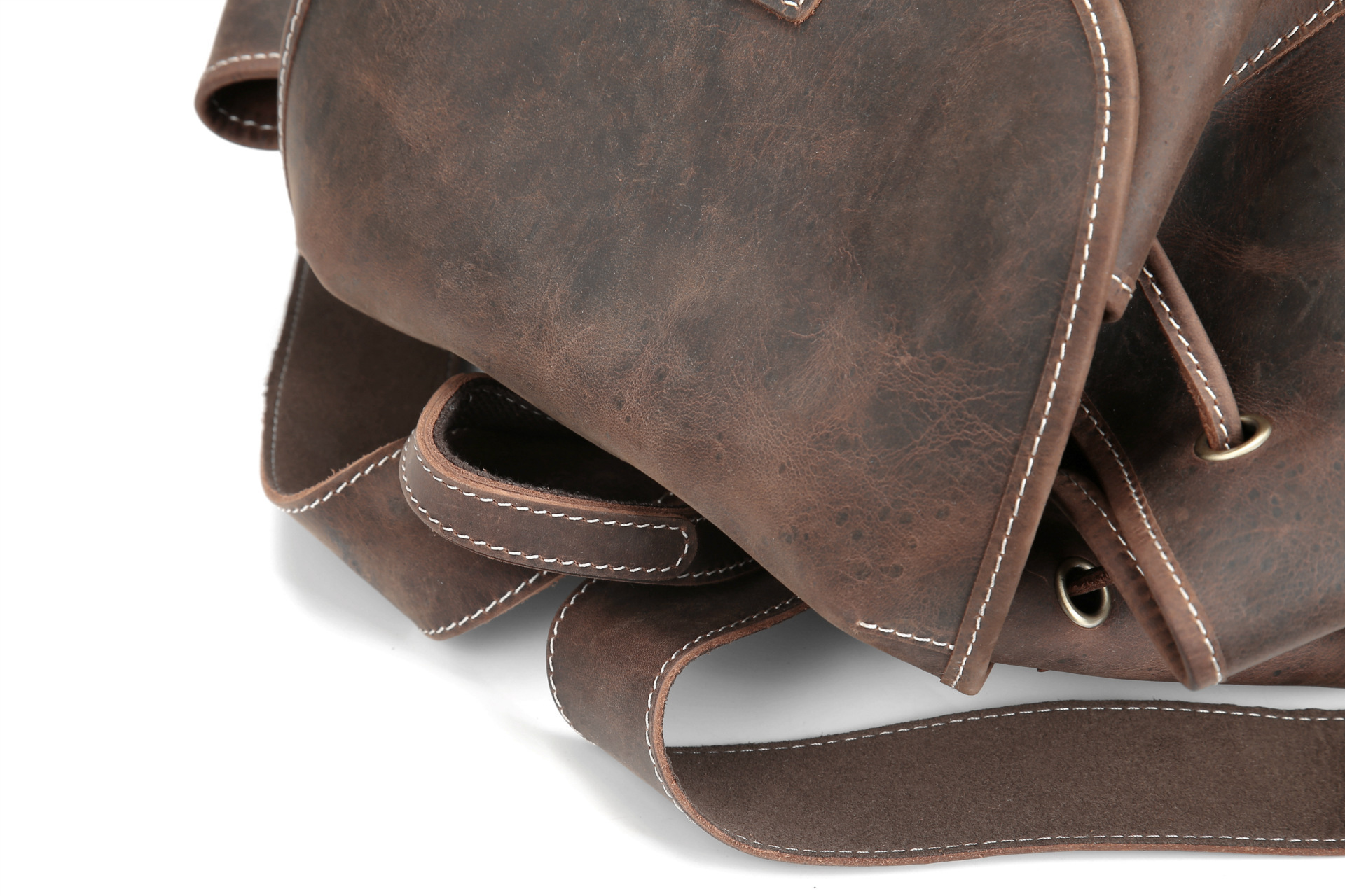 疯马皮背包男女双肩包进口头层牛皮纯手工一件代发现货复古背包