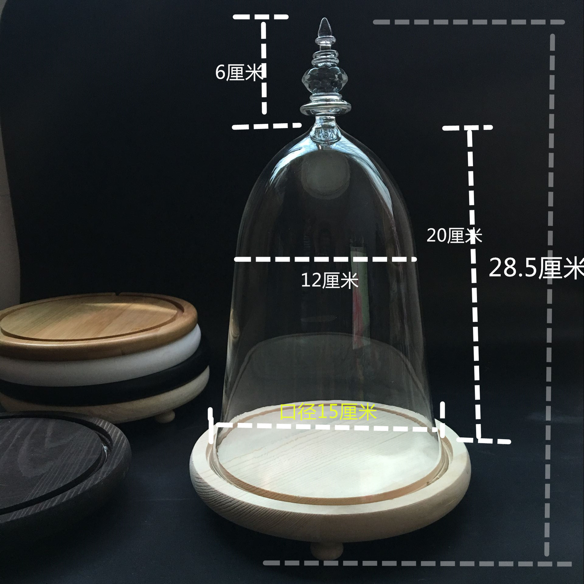 永生花玻璃罩 美女与野兽电影玻璃罩 微景观玻璃罩子