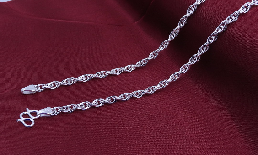 厂家纯银批发 99纯银项链 纯银水波链 足银男士项链情侣 复古时尚