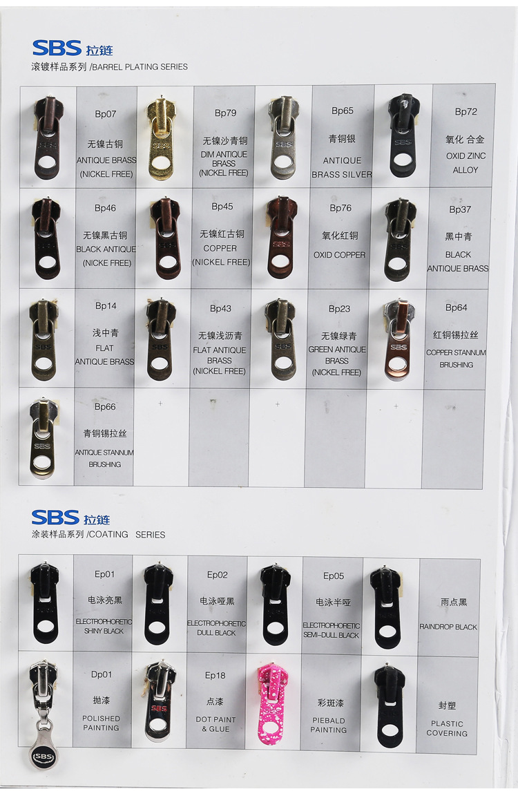 sbs3号5号7号8号10号尼龙拉链头箱包拉头厂家直销定制现货