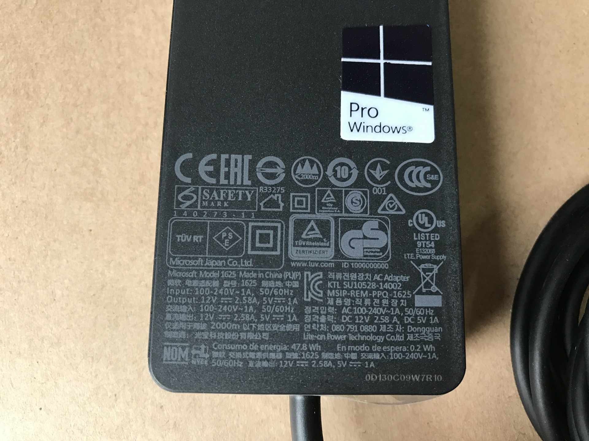 适用微软surface pro4pro31625 1724电源适配器12v2.58a充电器36w