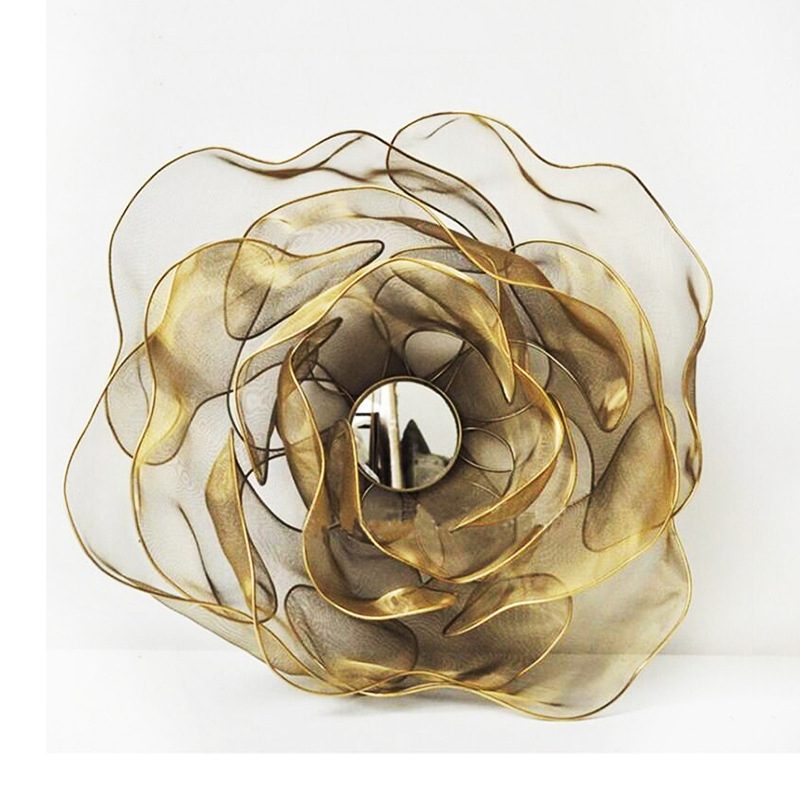 金属铁艺壁饰墙饰 壁挂仿真花朵 现代室内家居背景墙金属壁饰定制