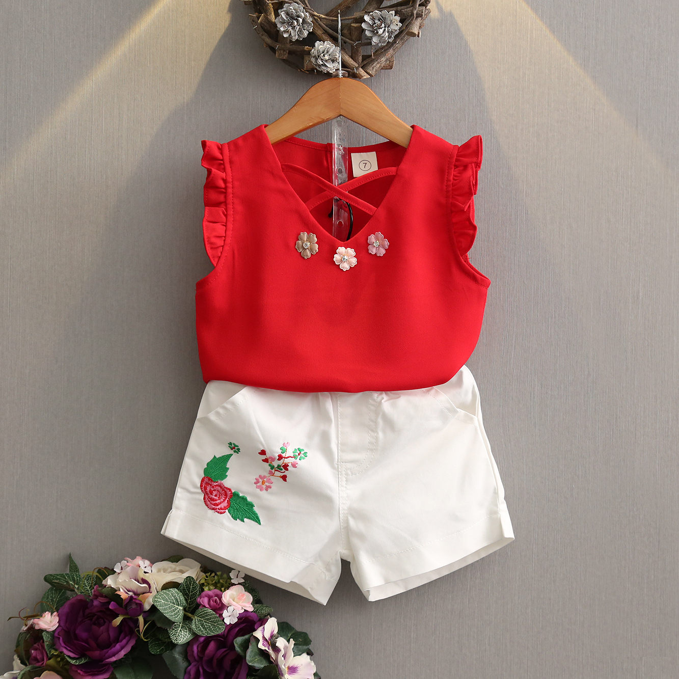 夏天童装2018年夏新款女童时尚百搭外穿纯色热裤