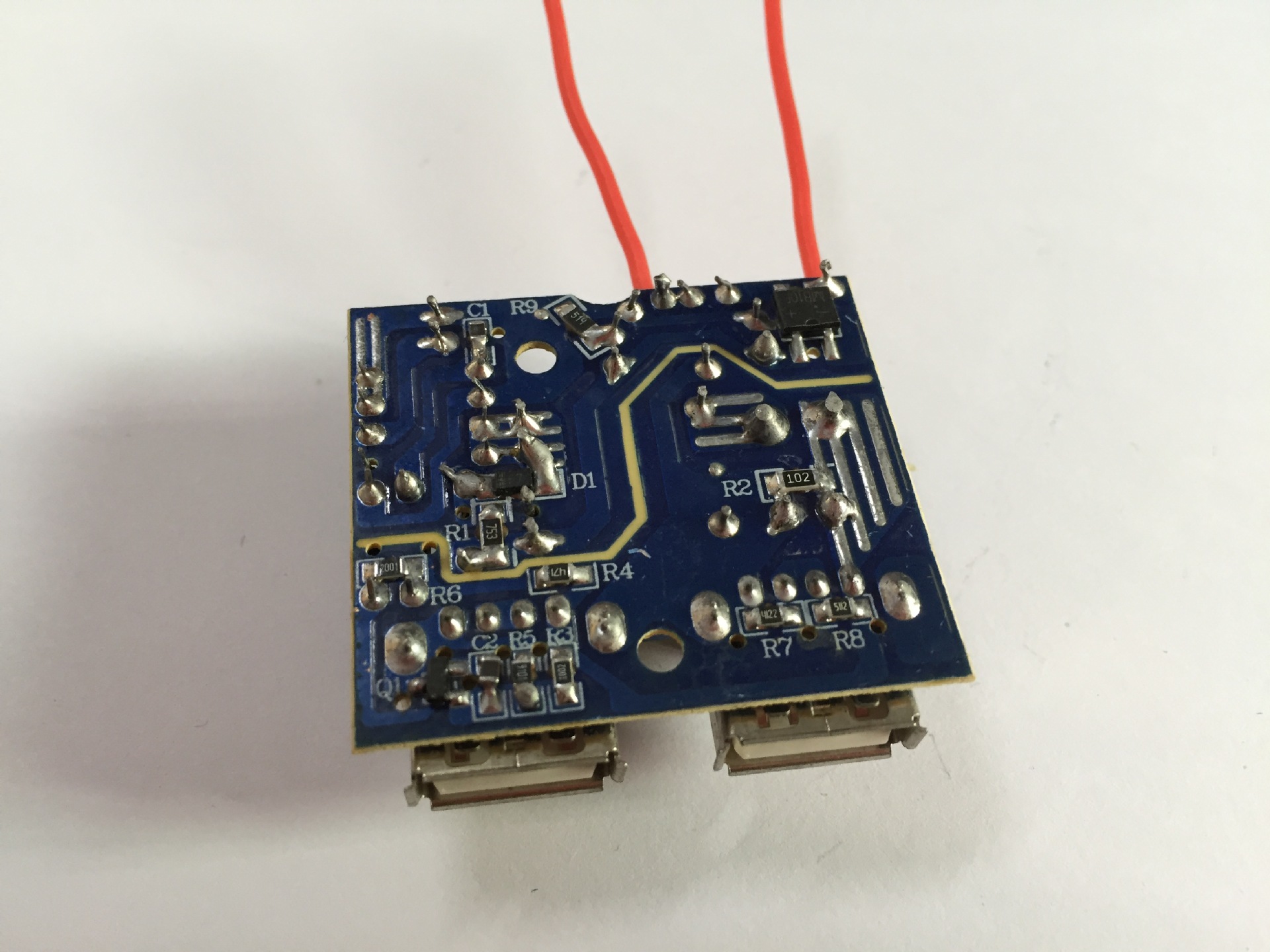 志通直供插座配件 2usb 5v2a排插充电线路板 墙插电路板 zto-172