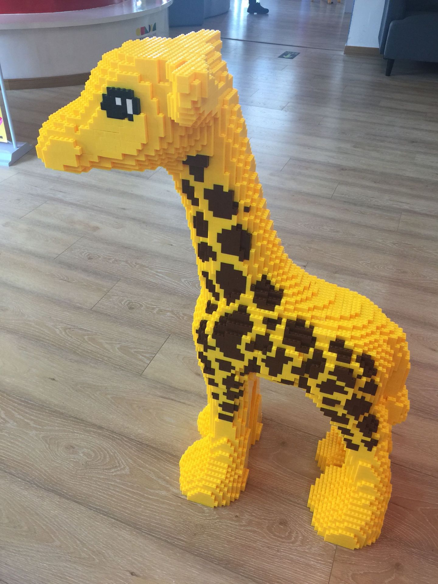 甥乐超高大型立体小颗粒积木搭建模型造型动物长颈鹿培训教育装修