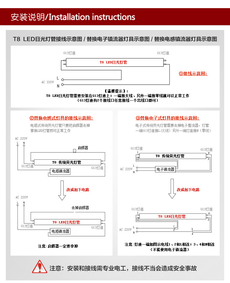 t8低压玻璃灯管24v36vled日光灯1.2米18瓦商用工程照明单双端输入