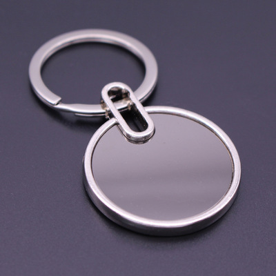 不锈钢圆形单牌钥匙扣挂件商务牌广告促销小礼品可加logo一件代发