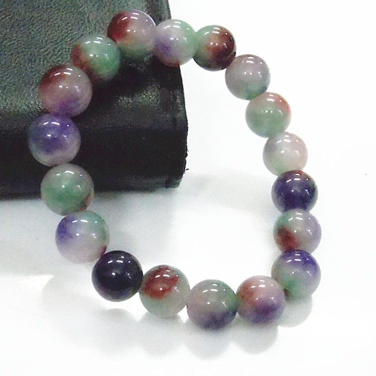 10毫米墨西哥冰彩石彩虹石彩虹眼手串天然彩石手链手饰微商代发