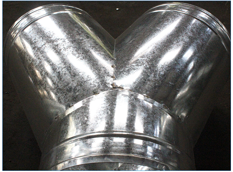 厂家直销横向不锈钢y形三通风管接头白铁皮耐腐蚀y形三通风管接头