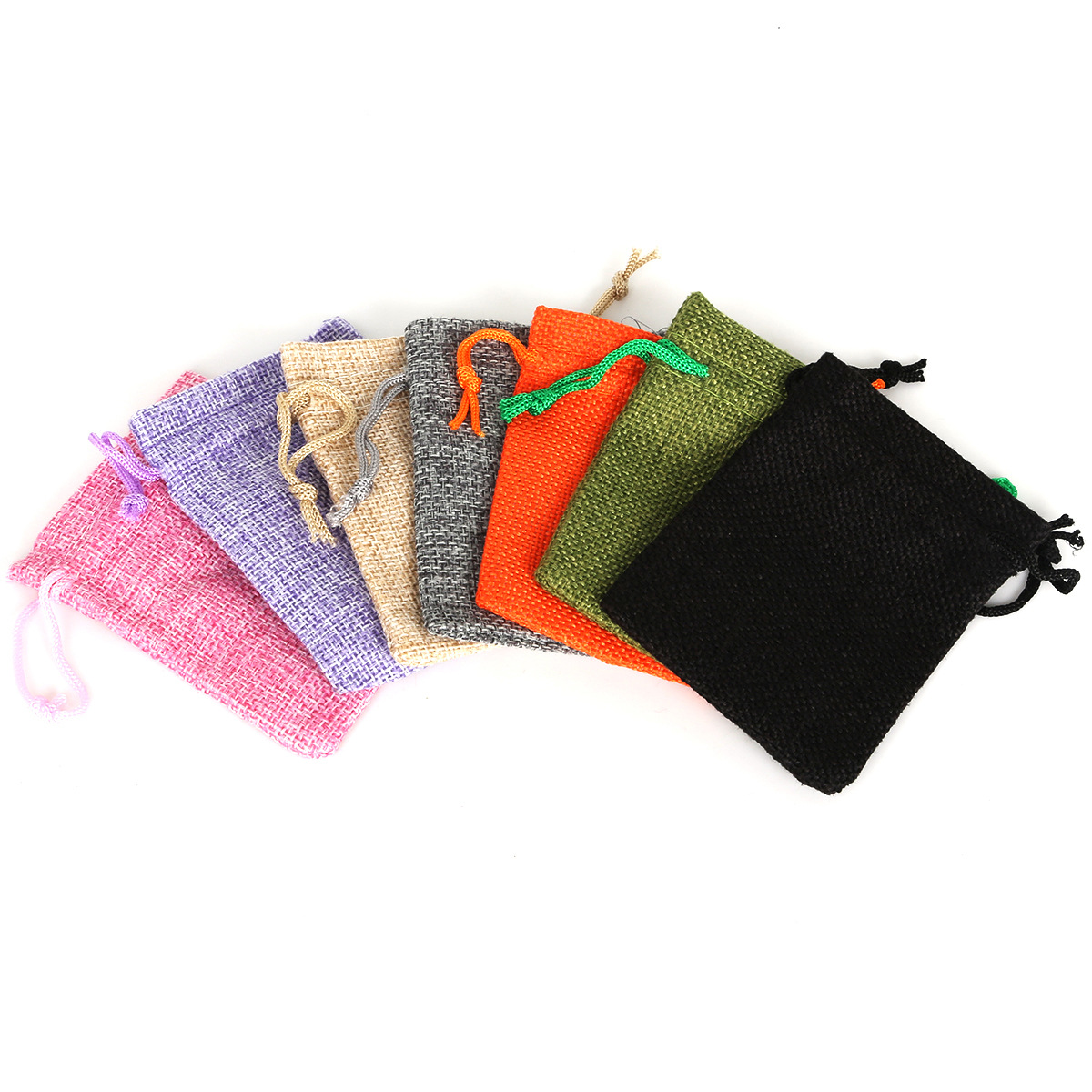 手工棉麻束口布袋抽绳袋珠宝饰品首饰袋 纯色布艺小布袋批发