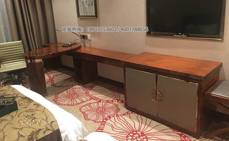 四五星级酒店家具床宾馆电视柜木饰面定制精品商务客房全套家具