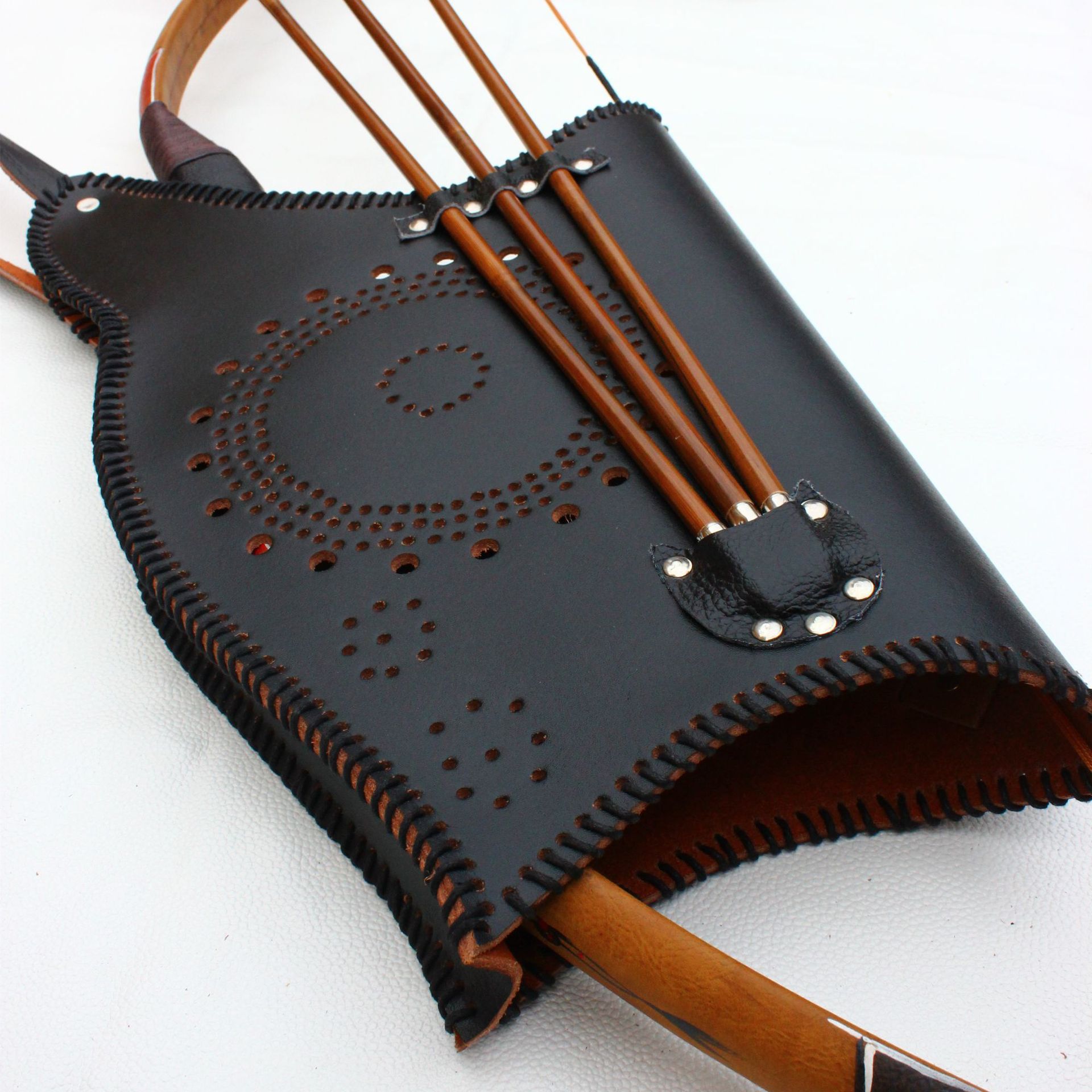 牛皮弓囊弓袋弓包户外射箭用品影视道具工艺品礼品传统弓箭