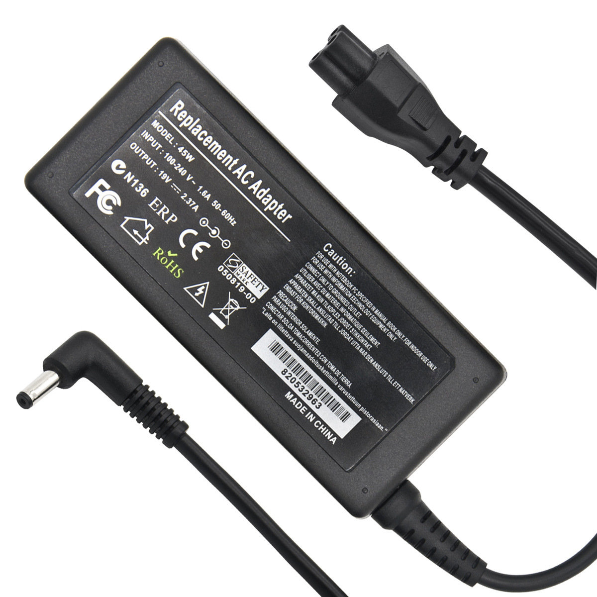 鸿达电源笔记本电脑适配器19v2.37a液晶显示器电源充电器45w