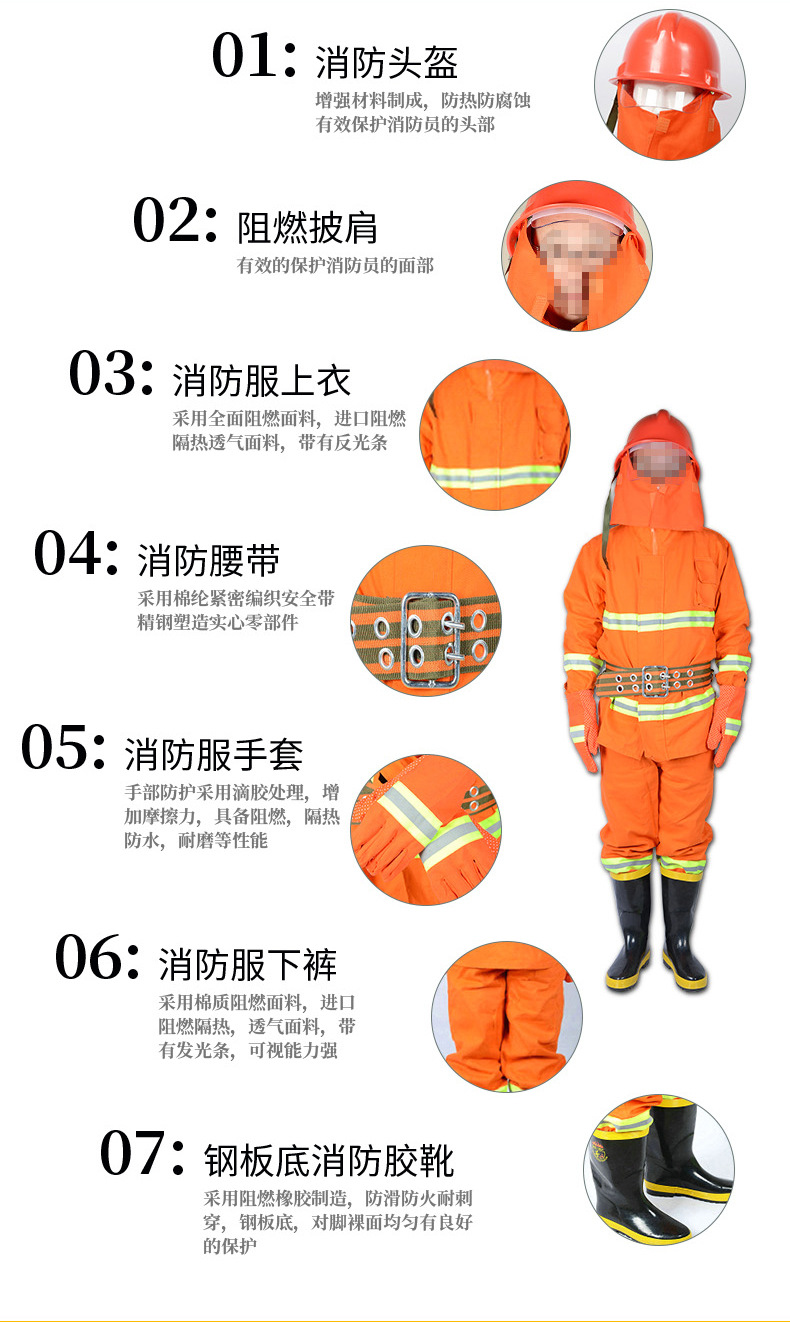 97款消防战斗服/阻燃服/作训服/灭火防护服/97消防服五件套可混批