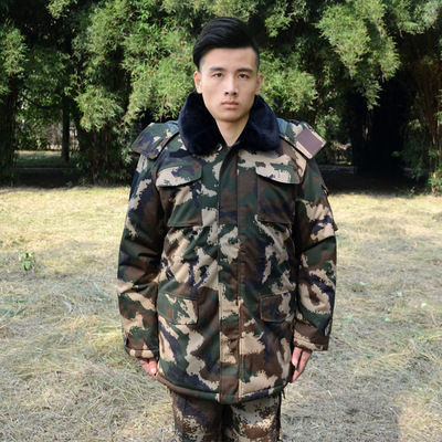 新式16款武消防冬季迷彩作训服大衣高抗寒军大衣棉袄大衣