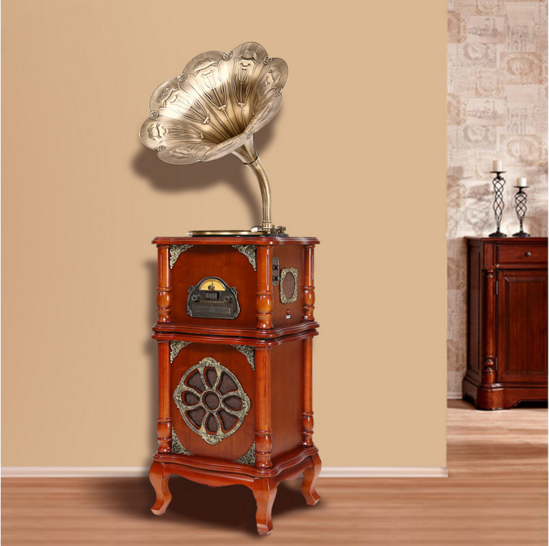 怀旧黑胶唱片机kyd167古典留声机老式唱片机礼品cd收音机包邮