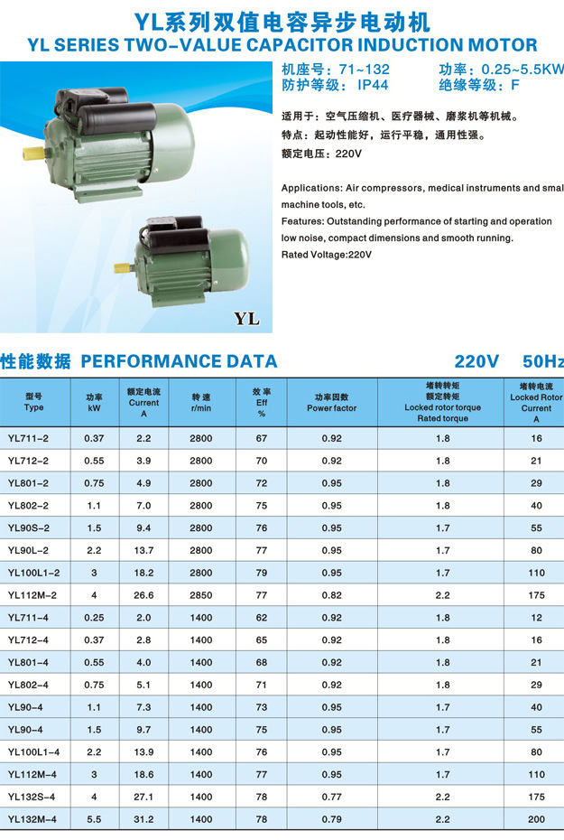 25kw-7.5kw4级单相电机电动机