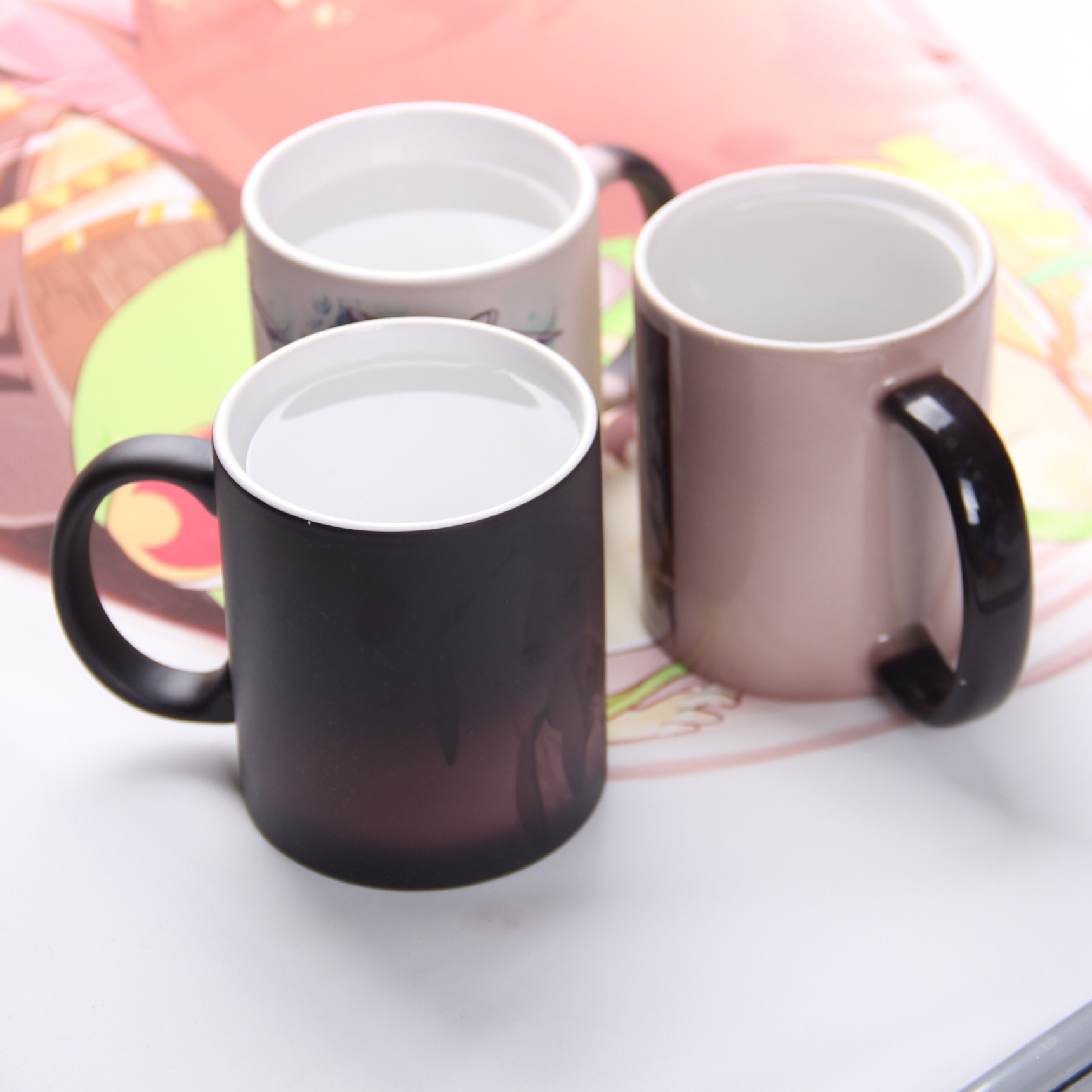 Thermal Transfer Mug Export Frosted Coated Cup Temperature Sensitive Color Changing Ceramic Cup Logo Photo Printing Couple's Cups