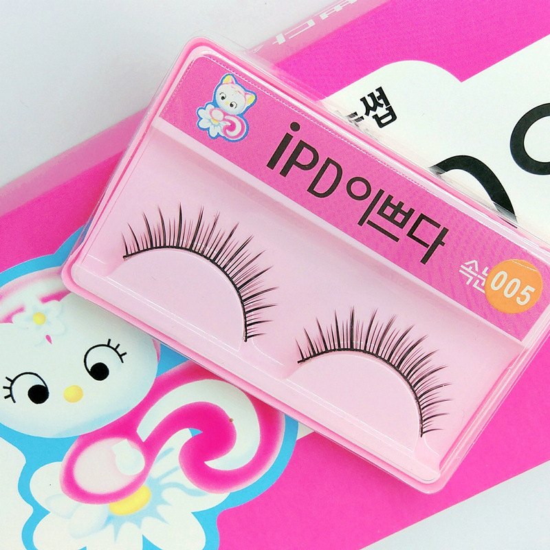 Korean Kitten False Eyelashes 005# Natural Nude Makeup Short Straight Daily Makeup Simulation Hard Stem Eyelash 10 Pairs