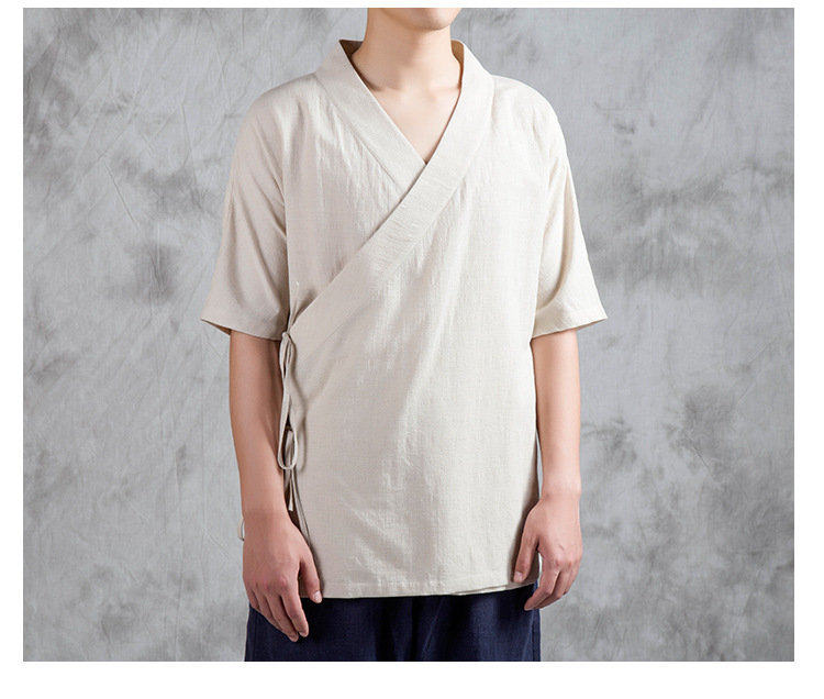 2017夏装中国风男装汉服短袖衬衫