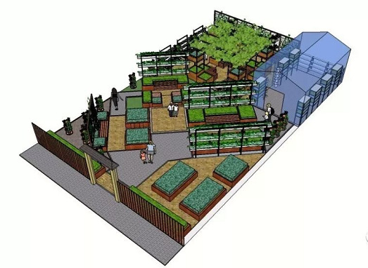 武汉快乐农场为江苏泰州中学设计的屋顶花园农场