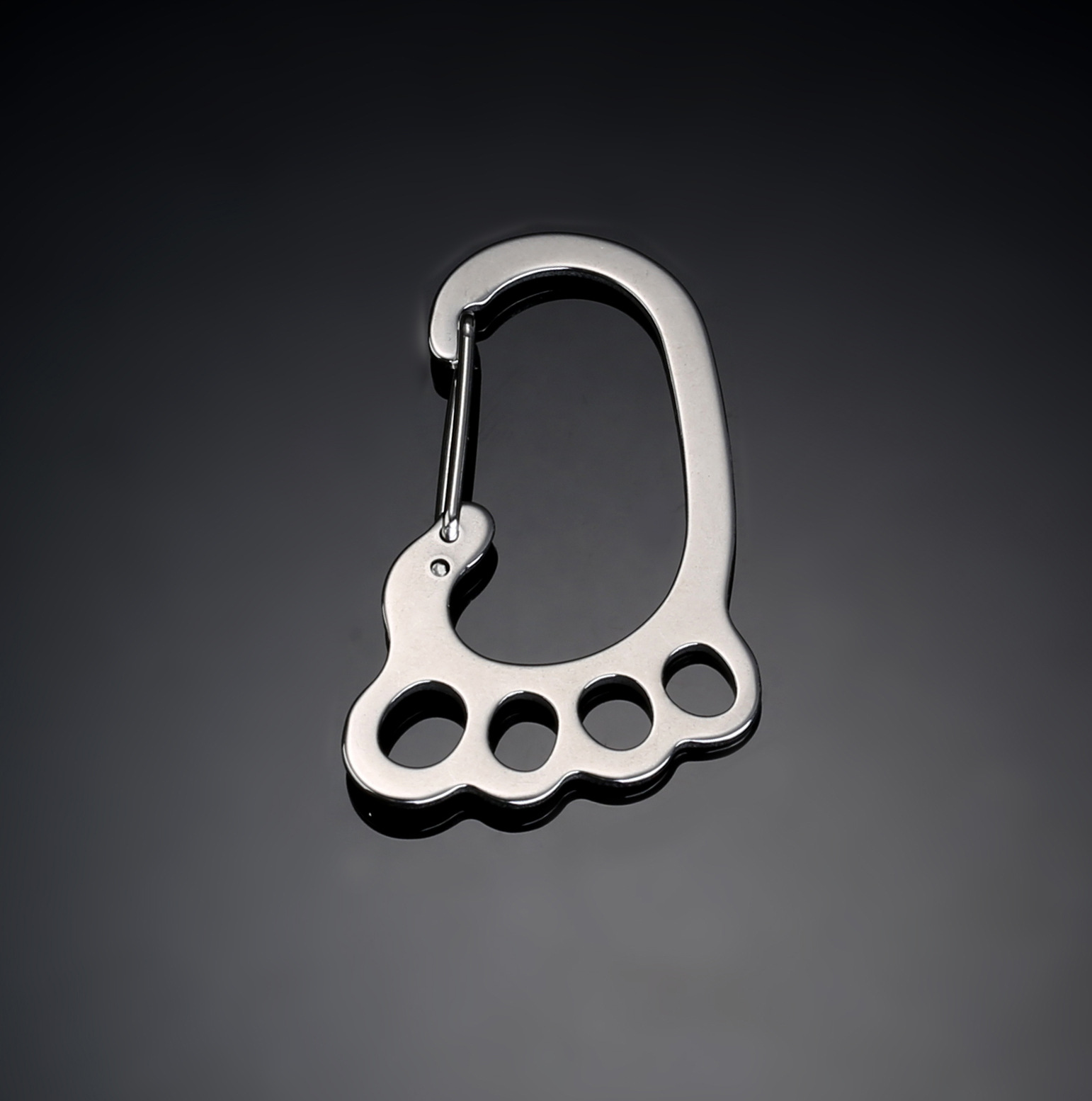 不锈钢小脚丫钥匙扣多环男女汽车腰挂钥匙圈创意个性防丢挂饰