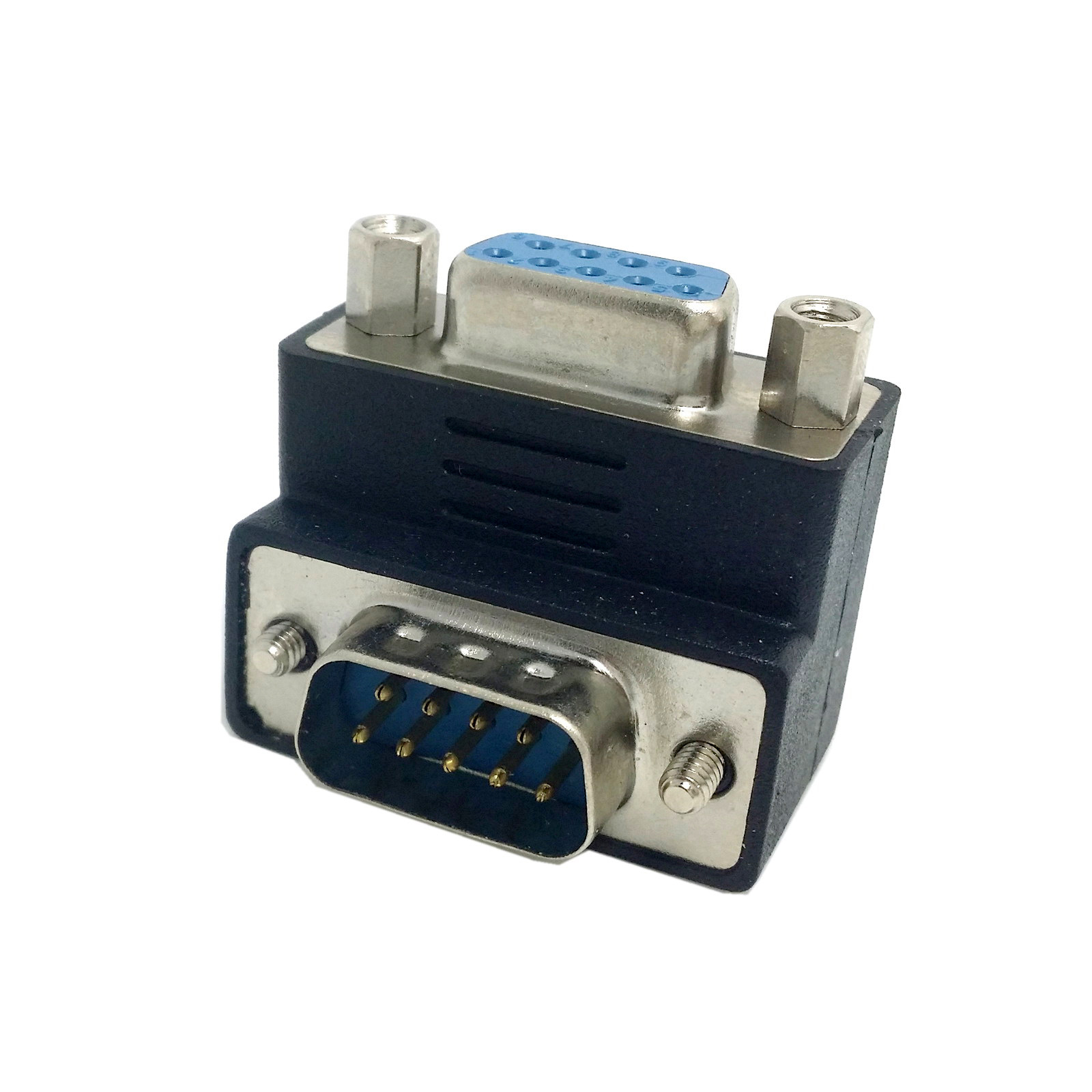 db-031 rs232 db 9针串口转换头 dsub公对母90度 弯头转接头