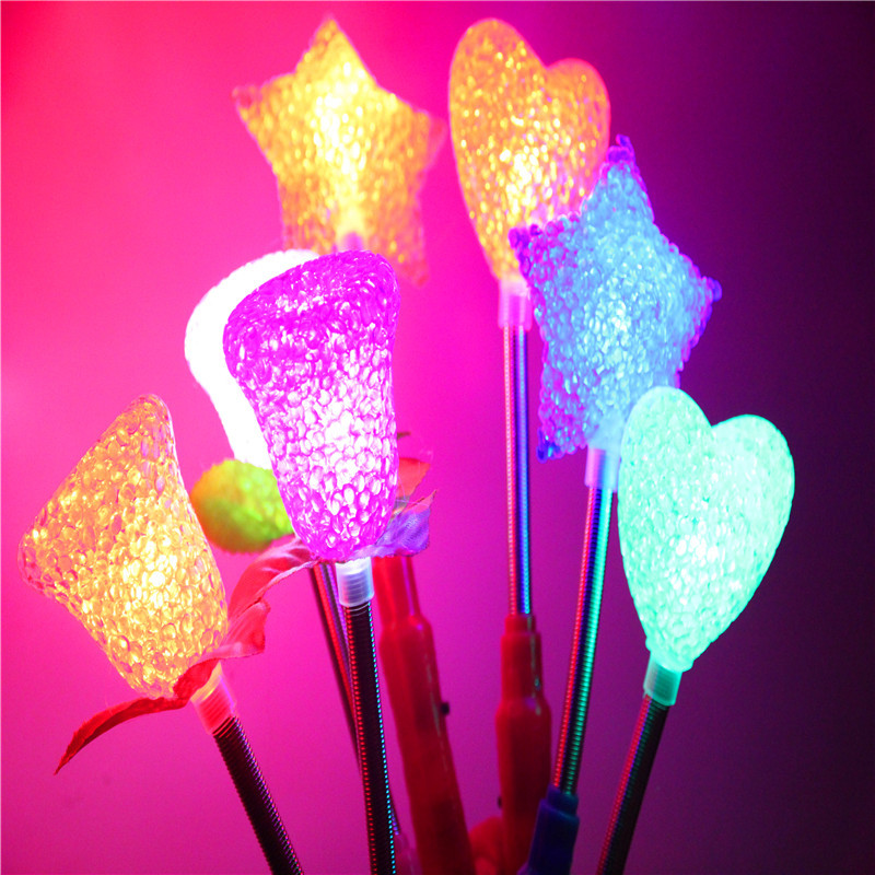 创意新奇特玩具批发led七彩发光棒 水晶弹簧棒 夜市地摊热卖货源