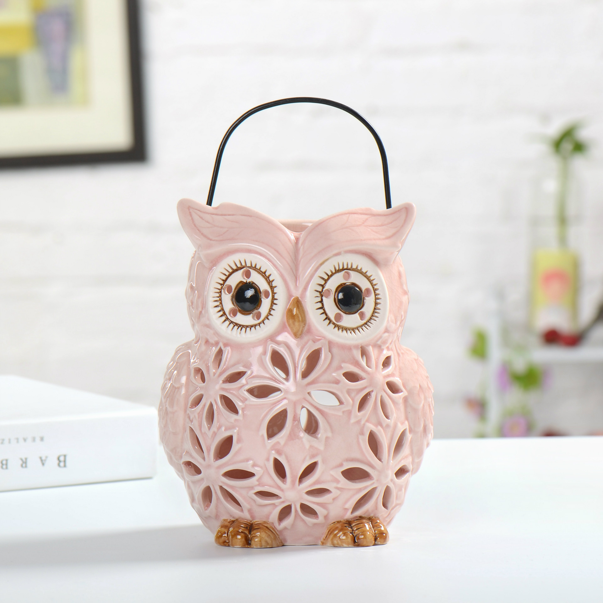 新款客厅创意猫头鹰摆件 东南亚风格动物工艺品卧室桌子饰品定制