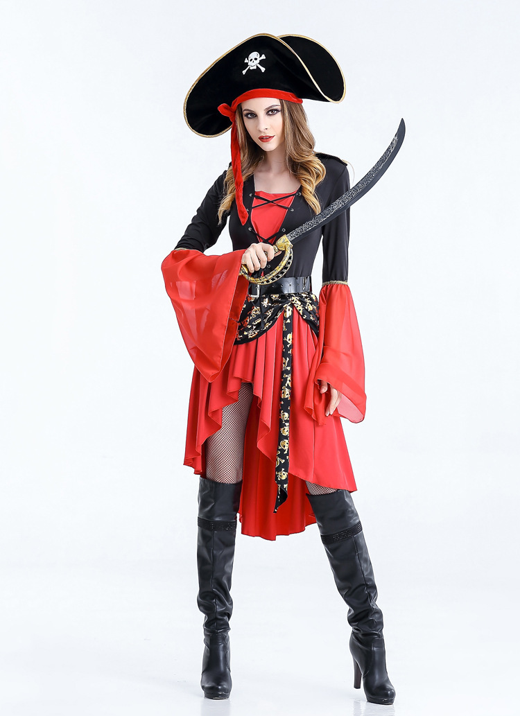 万圣节服装 加勒比海盗服装cosplay女成人杰克船长衣服舞会派对