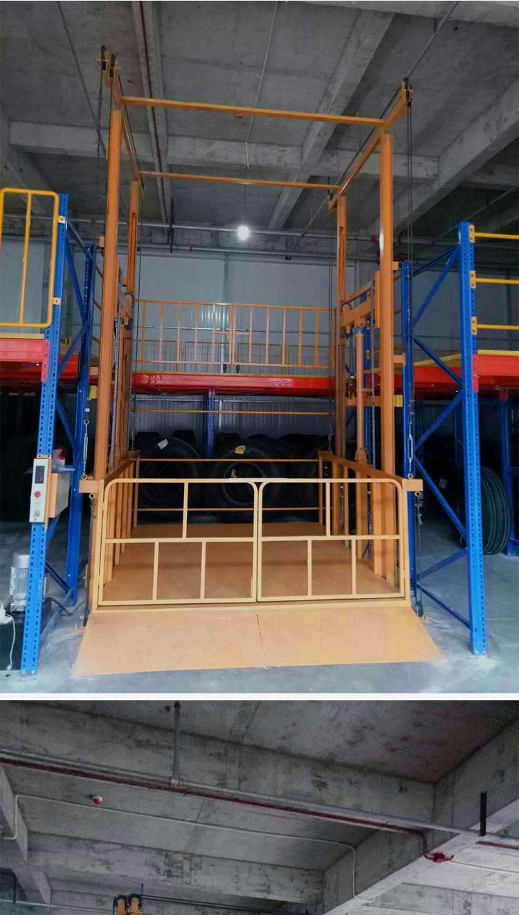 升降货梯-定制非标四柱液压导轨式升降货梯
