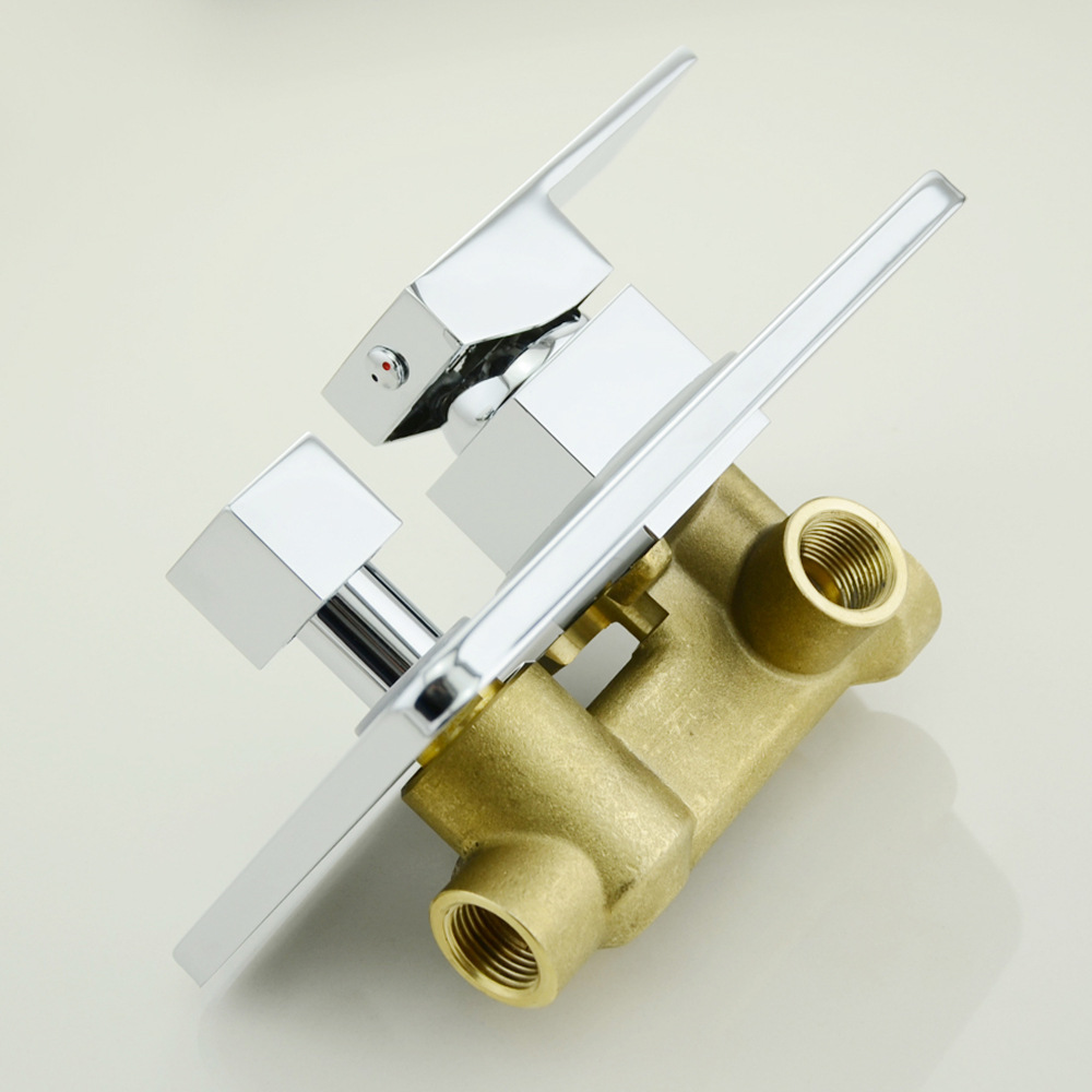 全铜暗装淋浴入墙式花洒酒店维修混水阀阀体阀门开关方形带预埋盒