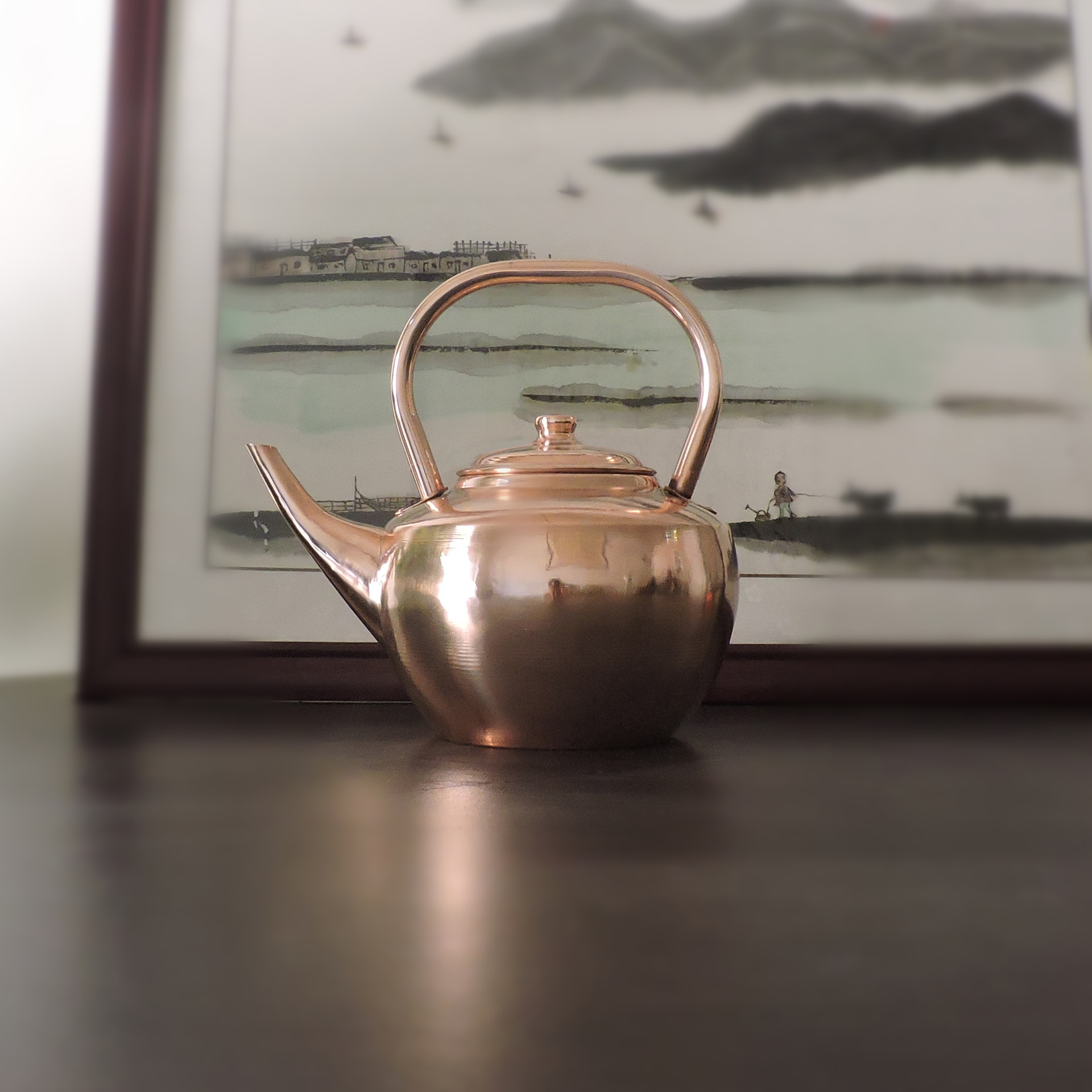 全紫铜加汤壶纯手工烧水壶火锅功夫茶壶用套装茶壶电碳鸳鸯涮锅