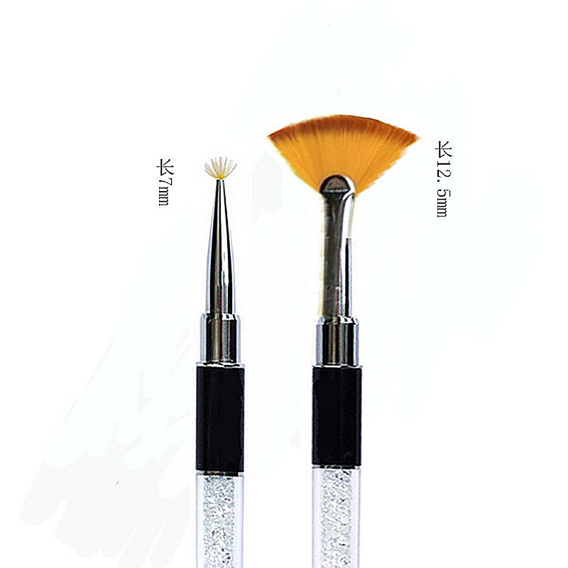 美甲扇形渐变笔带钻 扇形晕染彩绘笔 抖粉笔 戳戳笔 美甲新品