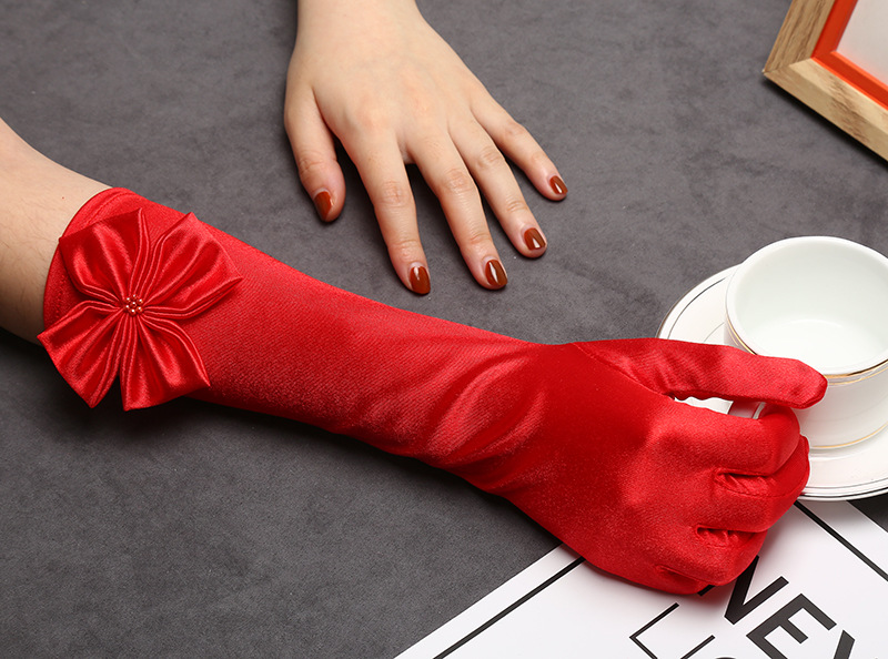 性感演出舞蹈女士手套色丁手套礼仪手套服饰配件厂家货源直销批发