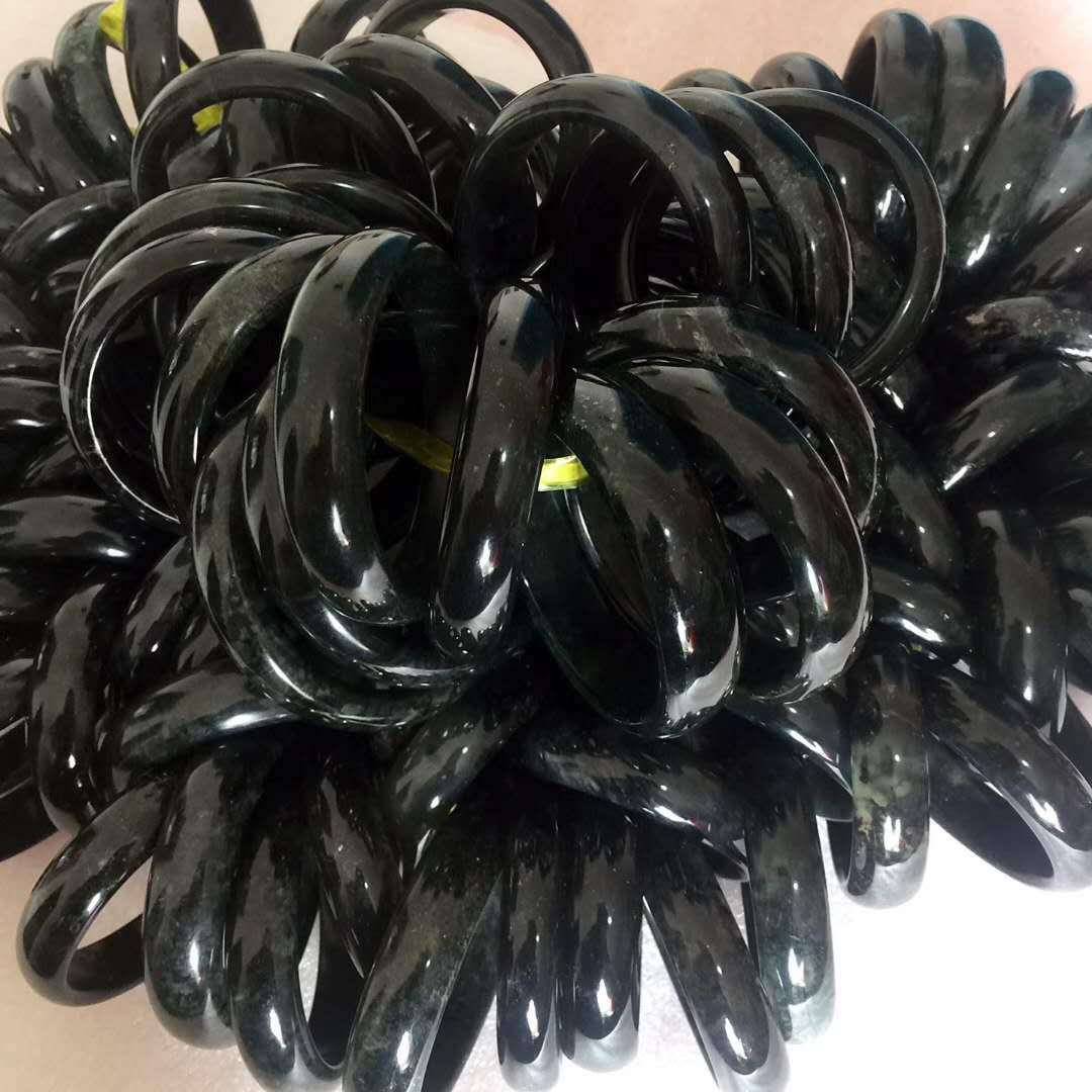 正品天然a货 岫玉手镯 墨玉手镯 岫玉镯子 玉石女士 直销 团购