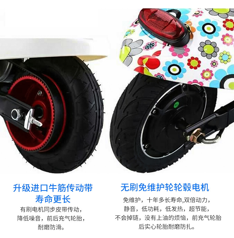 折叠小海豚电动车 24v36v锂电池电瓶车 迷你代步电动车一件代发