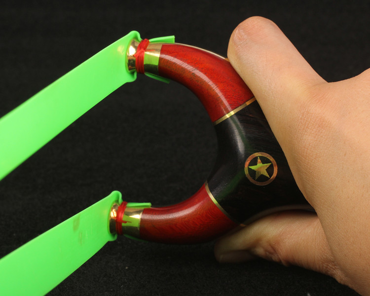 黄铜拼接紫檀小叶紫檀拼接五星弹弓批发 扁皮飞虎叉紫光檀血檀