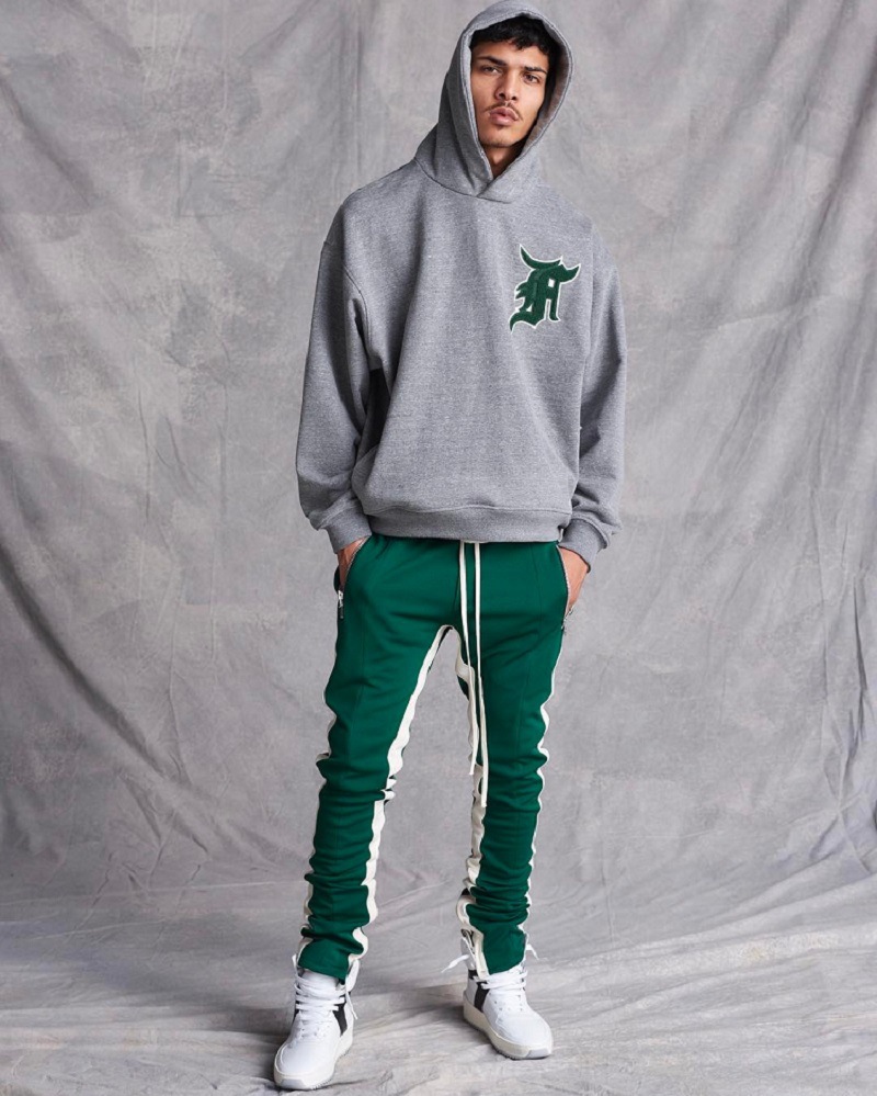 fog第五季 复古 男式运动裤 三条扛内侧拉链修身休闲红色卫裤 gd