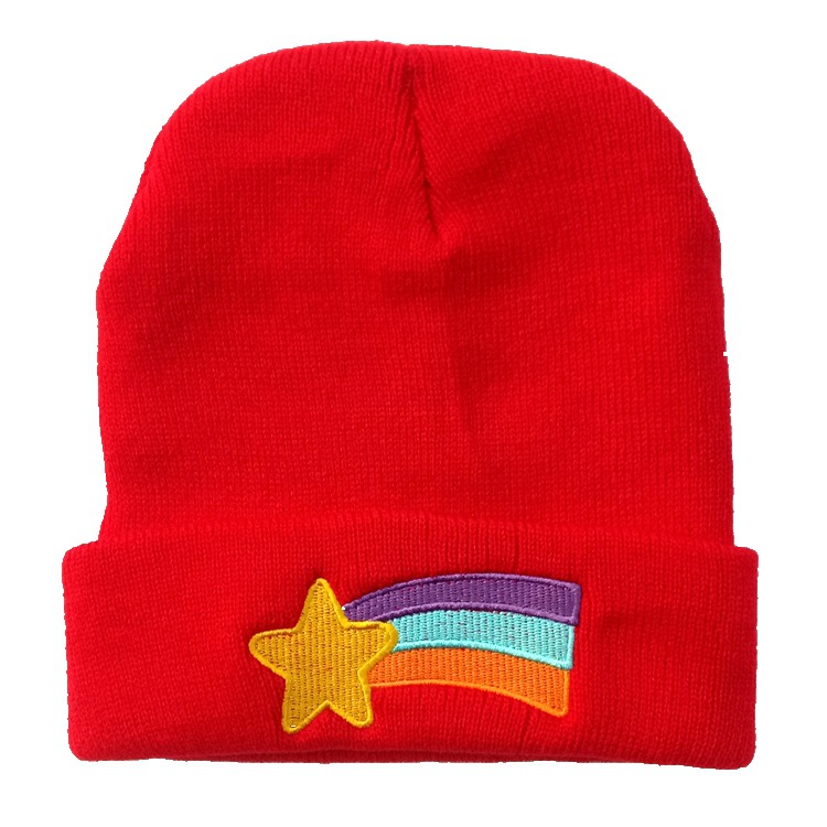 Hot Selling Rainbow Hat Acrylic Knitted Hat Men and Women Embroidered Hat European and American Spoof Hip-Hop Cap