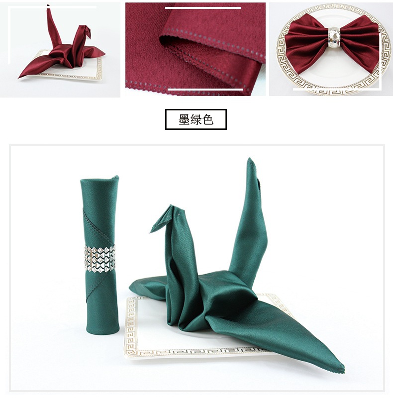 厂家批发折花餐巾布酒店餐厅方形餐巾饭店西餐厅酒会餐巾定做logo