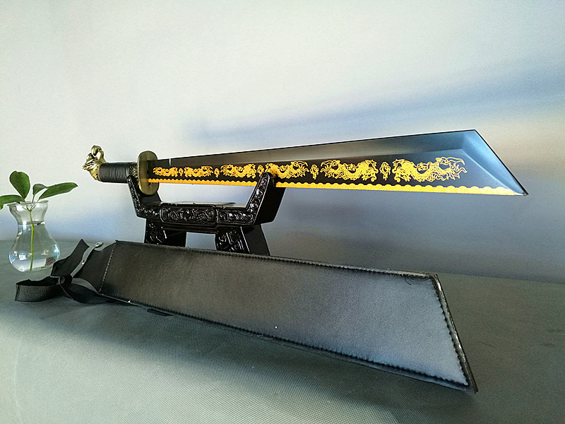 龙泉市刀剑 镇宅刀剑 印花金龙 虎头锦衣卫刀影视未开刃