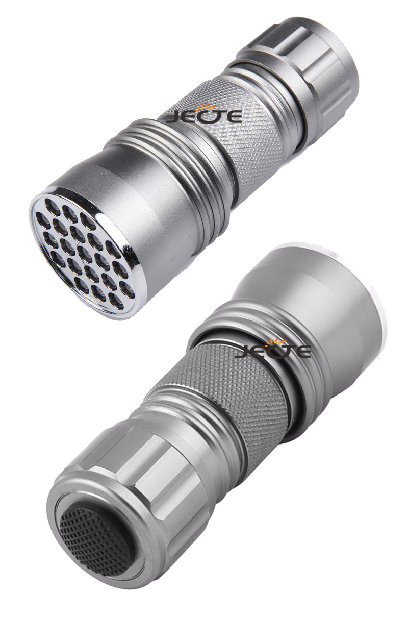 小荧光剂检测手电灯 21led手电筒 uv紫光手电筒 多功能紫外线验钞