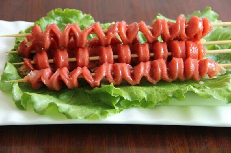 烧烤食材半成品火龙串开花肠美味新鲜开花肉肠户外野营携带拉花肠