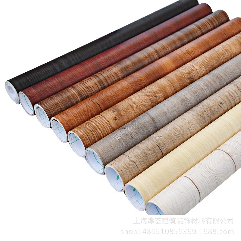 Waterproof Pvc Wood Grain Furniture Refurbished Stickers Self-Adhesive Wallpaper Wardrobe Cupboard Table Door Decoration Boeing Film