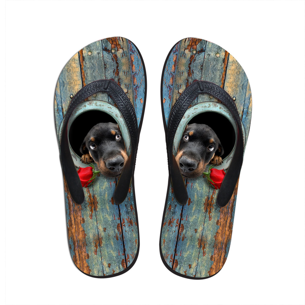 福建正域定制人字拖 破洞牛仔宠物猫狗平底拖鞋 情侣款沙滩人字拖